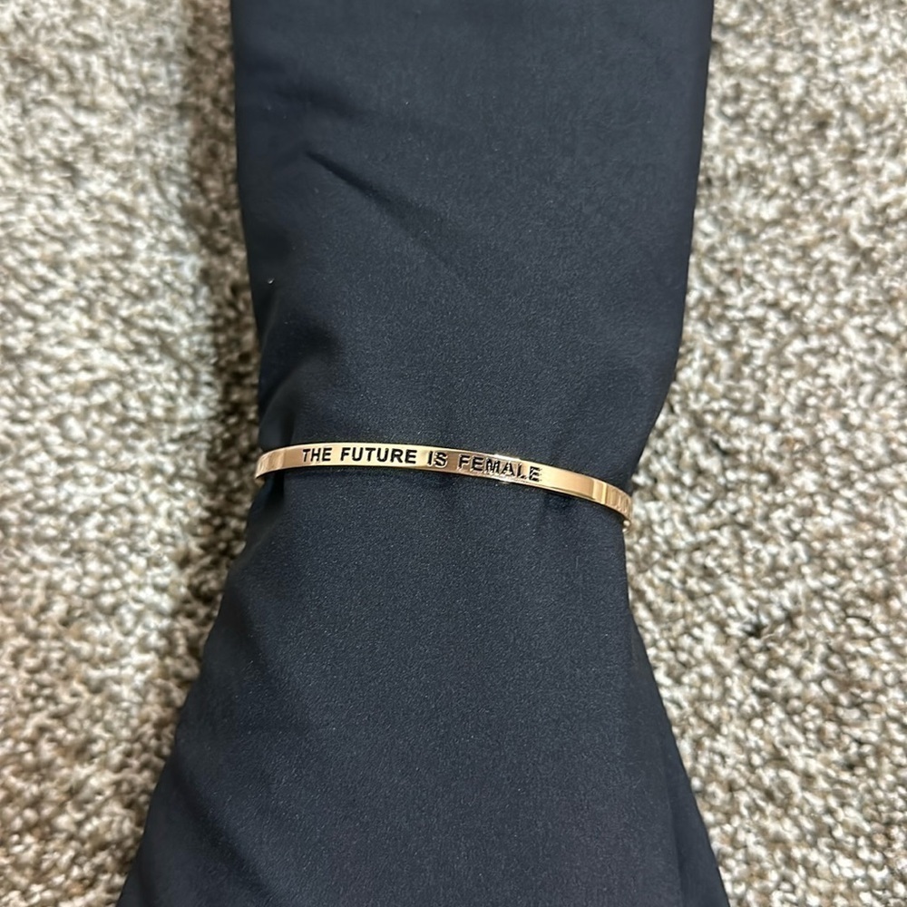 THE FUTURE IS FEMALE Dainty cuff bracelet rose gold colored. Never worn.